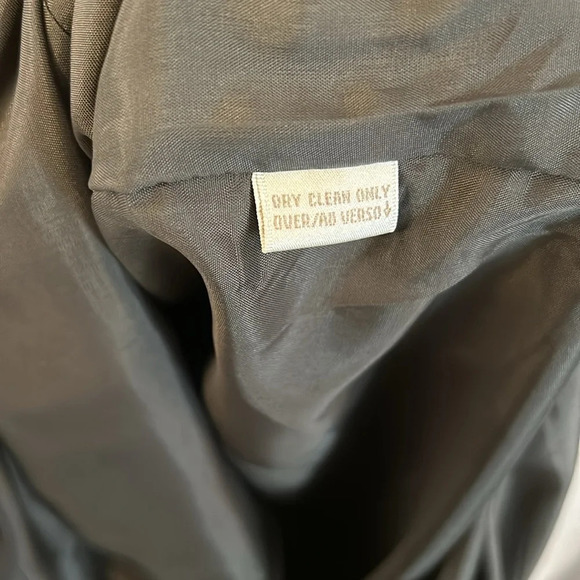 Dana Buchman Dresses Women’s (8) 100% Silk Vintage Olive Green Keyhole Floral - Picture 12 of 12